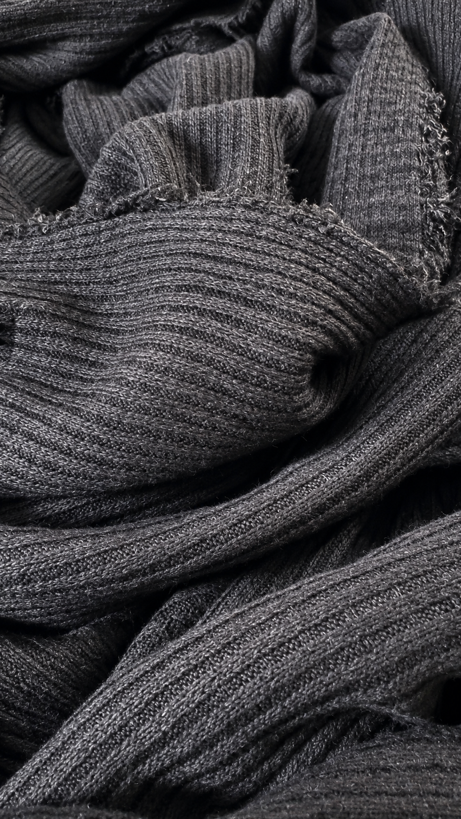 Black Ribbed Knit