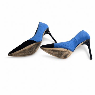 Cobalt blue and black pumps